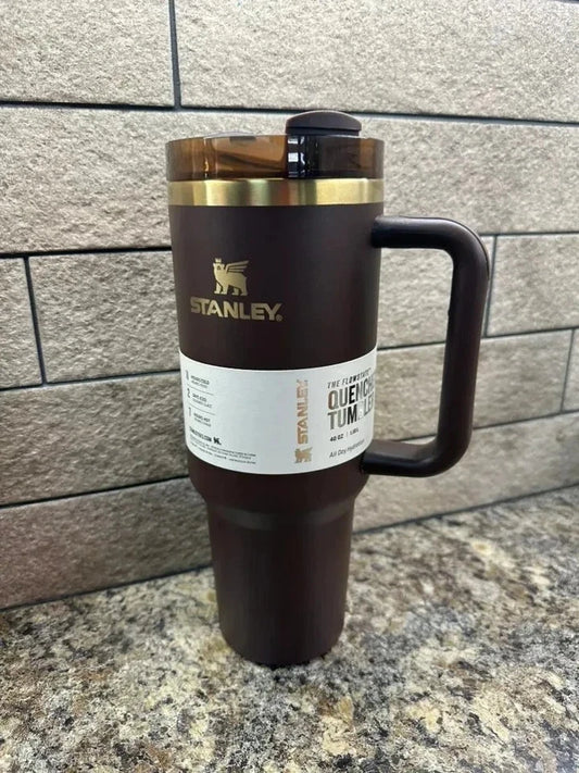 Stanley Quencher H2.0 FlowState Tumbler 40 oz – Chocolate Gold Limited Edition | Factory Sealed | Vacuum Insulated Stainless Steel