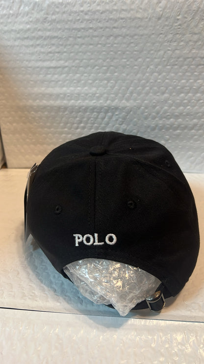 Polo Ralph Lauren Black Baseball Cap with White Embroidered Logo