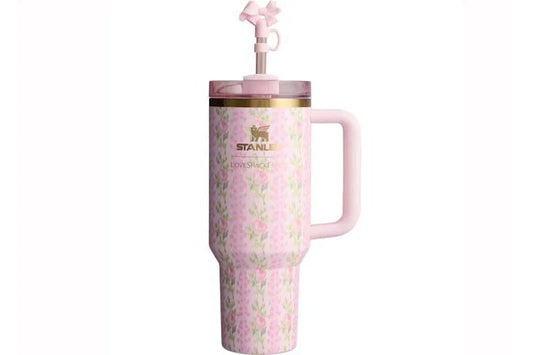 Stanley x LoveShackFancy Quencher H2.0 FlowState Tumbler 40 oz – Blooming Heirloom Limited Edition | BPA-Free Vacuum Insulated Stainless Steel