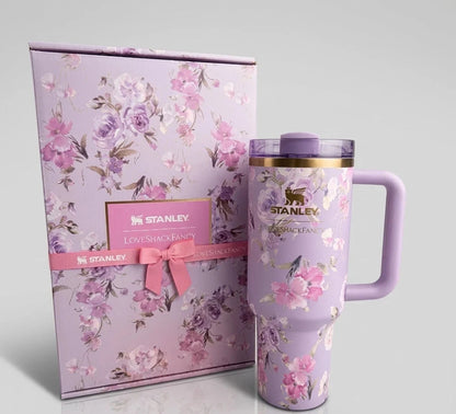 Shopify Product Listing – Stanley x LoveShackFancy Quencher H2.0 FlowState Tumbler 40 oz – Happy Thoughts Rosa Beaux Purple