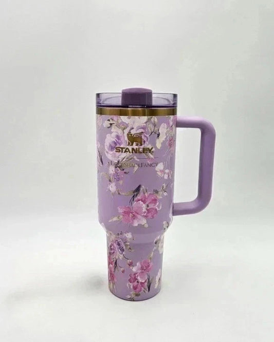 Shopify Product Listing – Stanley x LoveShackFancy Quencher H2.0 FlowState Tumbler 40 oz – Happy Thoughts Rosa Beaux Purple